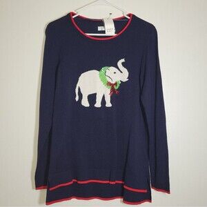 New Crown & Ivy Christmas Elephant Sweater Medium